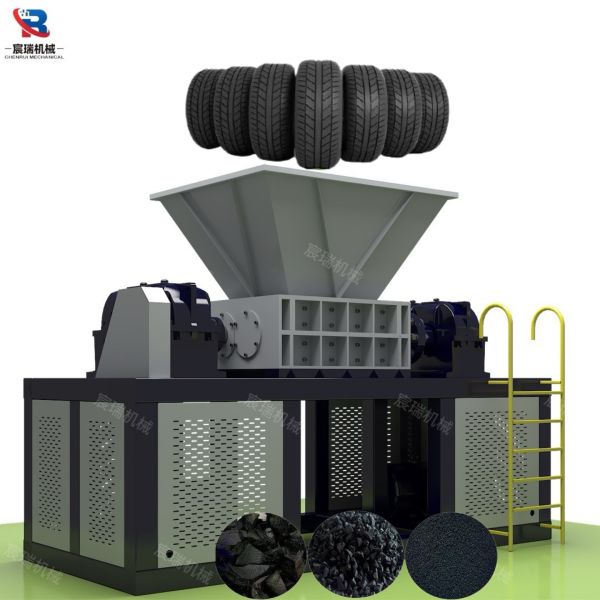 High-Efficiency Dual Shaft Tire Shredder for Recycling - Large Capacity 1000-5000kg/h