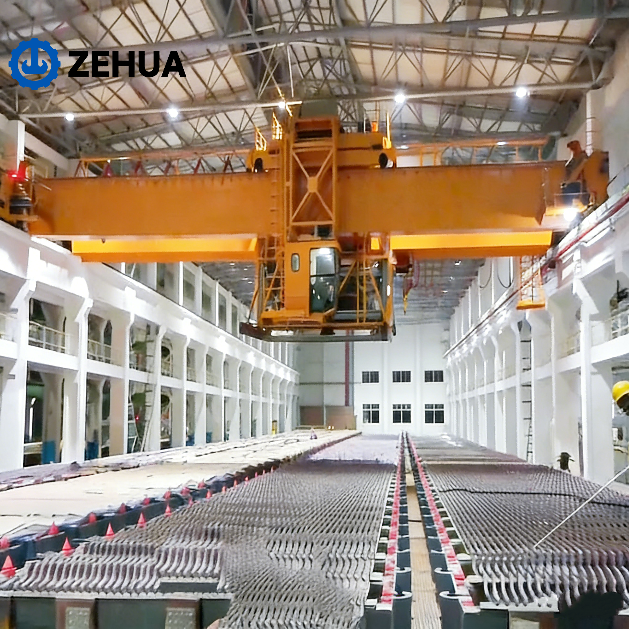 High Efficiency Electrolytic Copper Overhead Crane Customized for Copper Smelting & Electrorefining