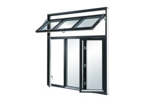ODM Aluminium Swing Window Matt Black With Fiberglass Flyscreen