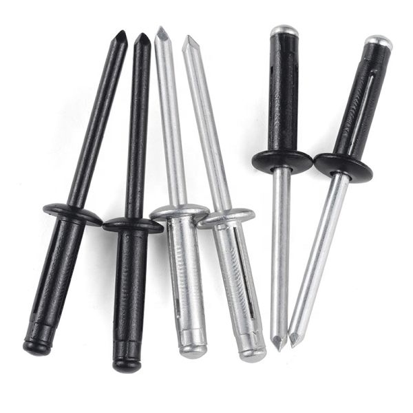 Customized Black Pop Rivet Flat Domed Head Aluminium And Stainless Steel Material