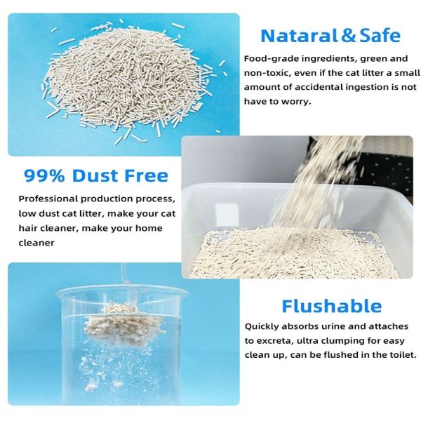 Premium Natural Tofu Cat Litter Low Dust Strong Clumping With Odor Control