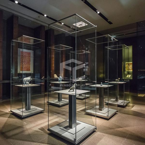 T4 LED Museum Glass Display Case 10mm Thick High Ultra White Tempered Glass