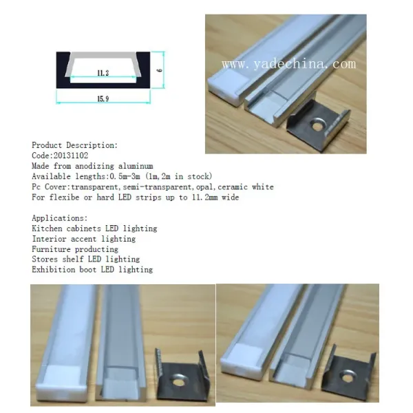 6063 T5 Aluminum Alloy LED Aluminum Profile with Customized Length and Heat Dissipation for LED Strip Diffusion