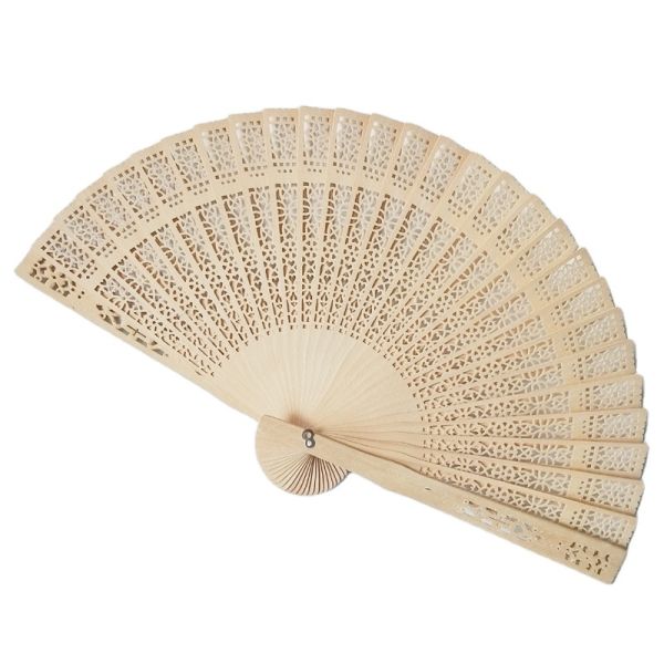 [I AM YOUR FANS] Customized Logo Engraved Printing Name Hot Selling No Fragrance Folding Spanish Wood Fan for Wedding Gifts