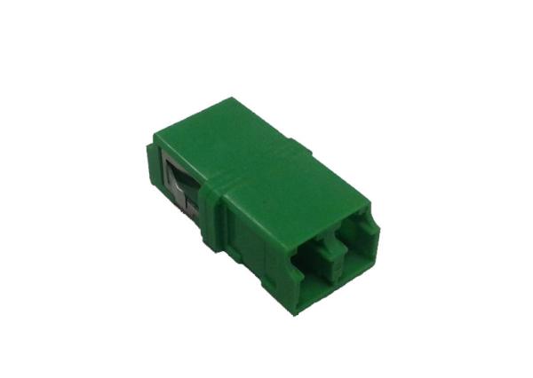 Fiber optic LC Duplex adapter with SC footprint reduced flanged,singlemode,mutimode