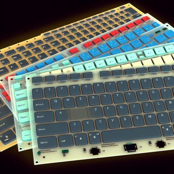 LEDバックライトオプション付き5キーフレキシブルメンブレンキーボード
