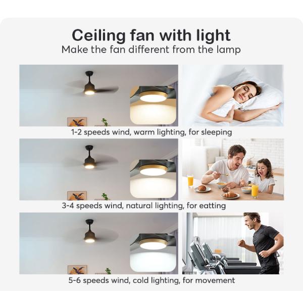 Ventilador de teto LED de comprimento de suspensão interior de 42 