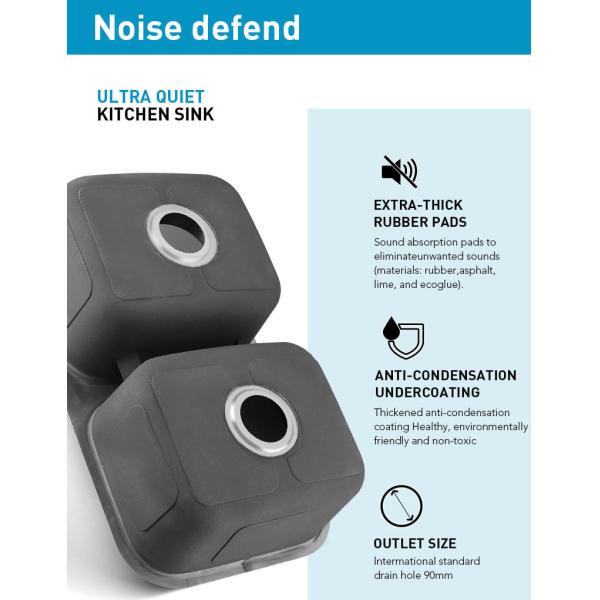 Rectangular 304 Stainless Steel Kitchen Sink Double Bowl For Garages Outdoors ODM