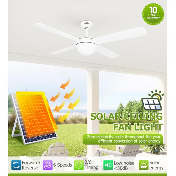 2- Ventilador de teto de economia de energia solar com baixa tensão estável e energia solar