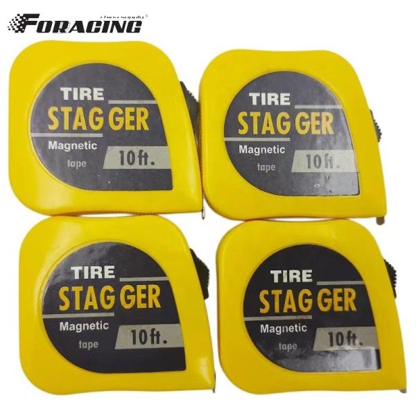 Professional 10 Feet Magnetic Racing Tire Stagger Tape Measure with 1/4 Wide Blade and Yellow Tap