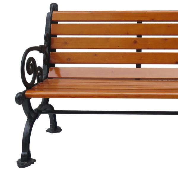 Суд литого железа места скамейки в парке металла мебели патио на открытом воздухе стальной деревянный с задней частью