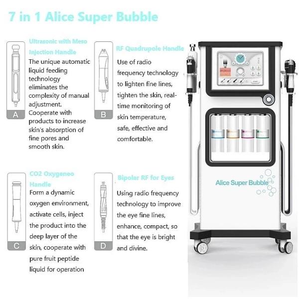 7 In 1 Hydro Facial Dermabrasion Skin Care Machine Hydra Oxygene Super Facial Oxgyen Therapy Triple Rf Skin Tighten