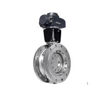 Válvula de borboleta de aço inoxidável excêntrica dobro da bolacha de Seat do selo do aço de molde PTFE da válvula de borboleta da bolacha