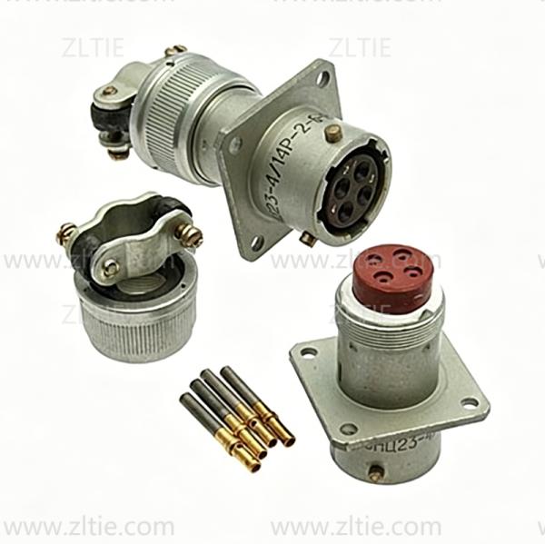 ZH23 Series Shell Size 14 4 Pin Female Socket with Straight Tail Attachment (Key Position: B) – СНЦ23-4/14Р-2Б-В