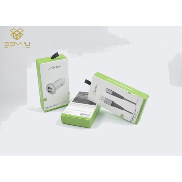 Car Charger Packaging Box With Sport UV Printing 350g Art Paper Material