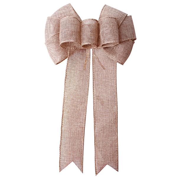Upgrade Your Christmas Tree with Our Pre-Made Customized Burlap Ribbon Bow