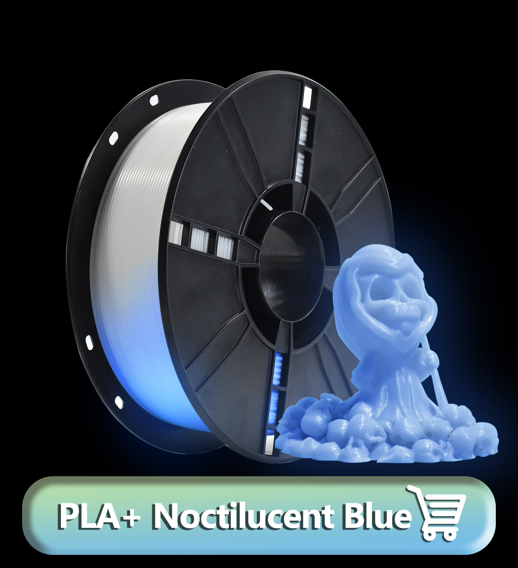 3D-печать PLA светящаяся нить с высокой прочностью прочность 1,75 мм синий PLA нить