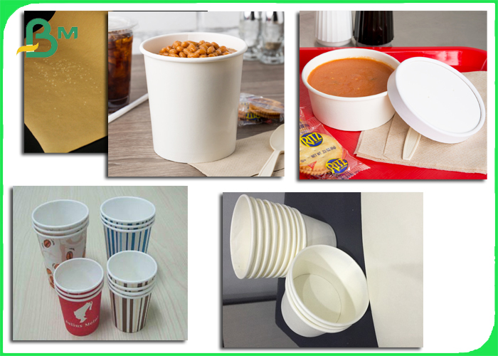 white base board for Disposable Ice cream paper cup PE Coated 210gsm + 15g PE Белая низкопробная доска для устранимого пе бумажного стаканчика мороженого покрыла пе 210гсм + 15г