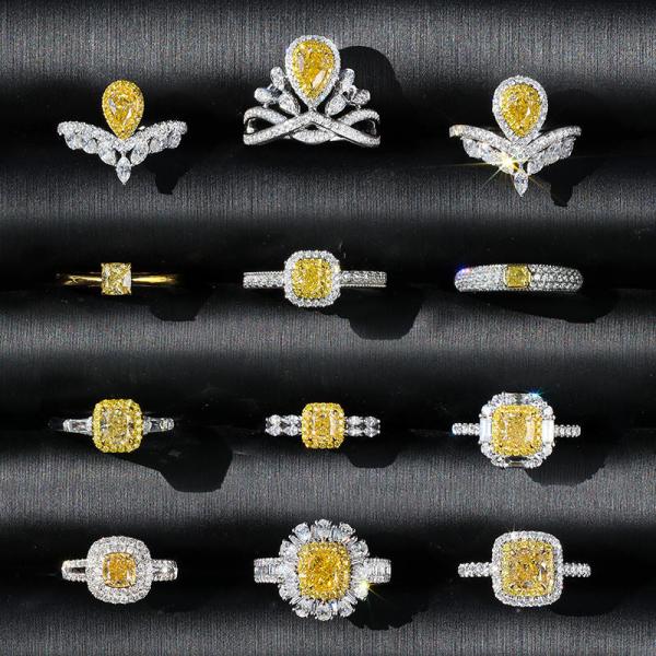 Кольцо с бриллиантом 10 Mohs Marquise ювелирных изделий диаманта лаборатории d 1ct желтое