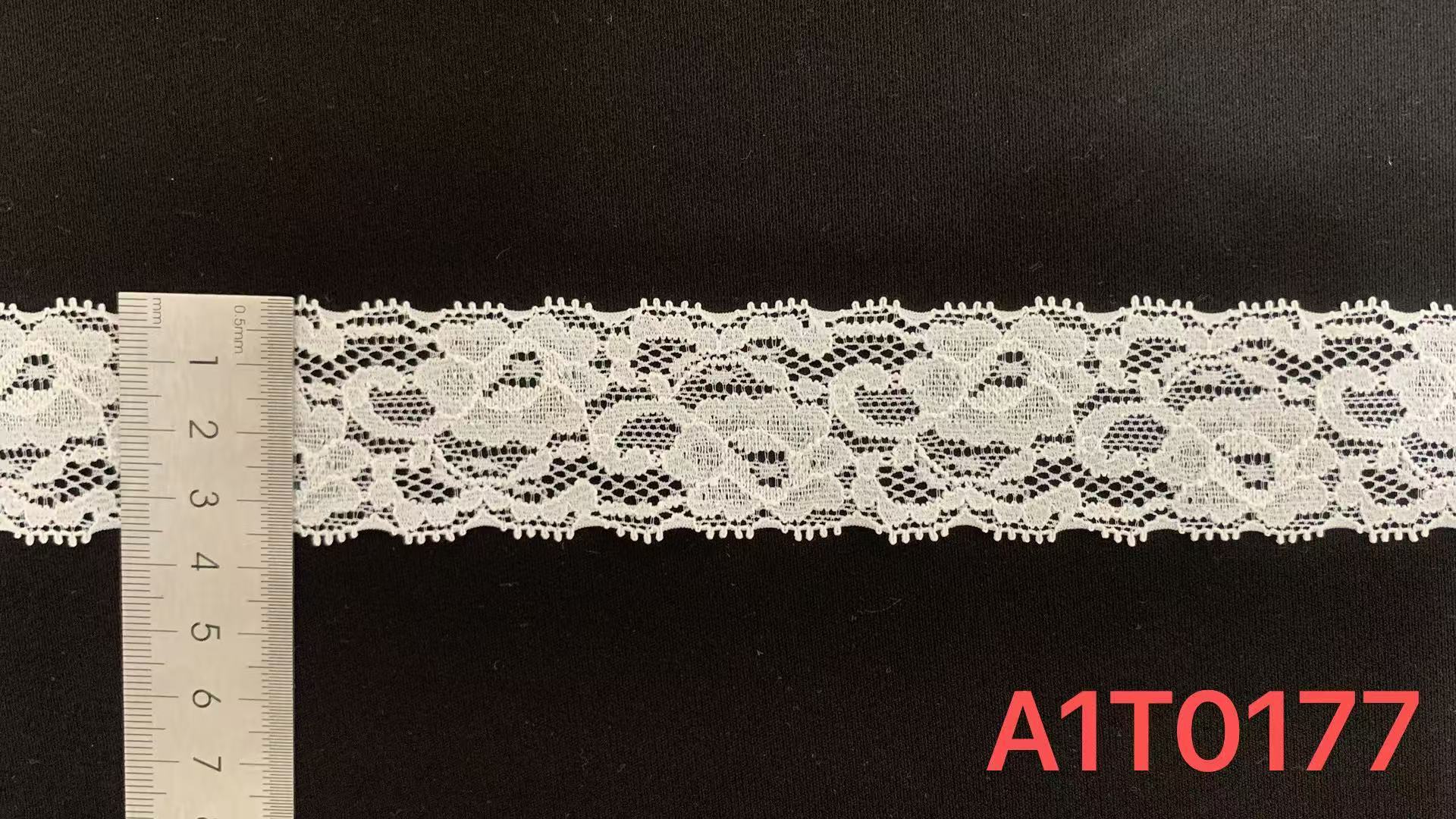 3.5cm Vintage Floral Elastic Lace Trim with Fine Hollow Nylon Mesh for Lingerie, Blouses & Women Dress Decoration