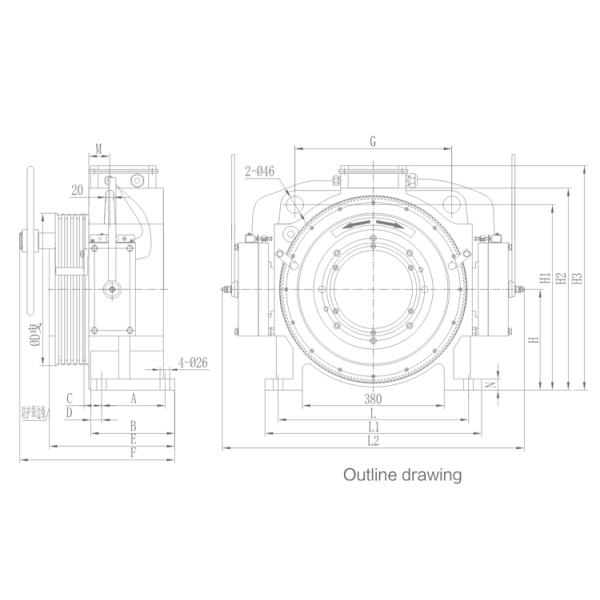 механические беззубчатые части подъема пассажира мотора подъемной машины трения 380V
