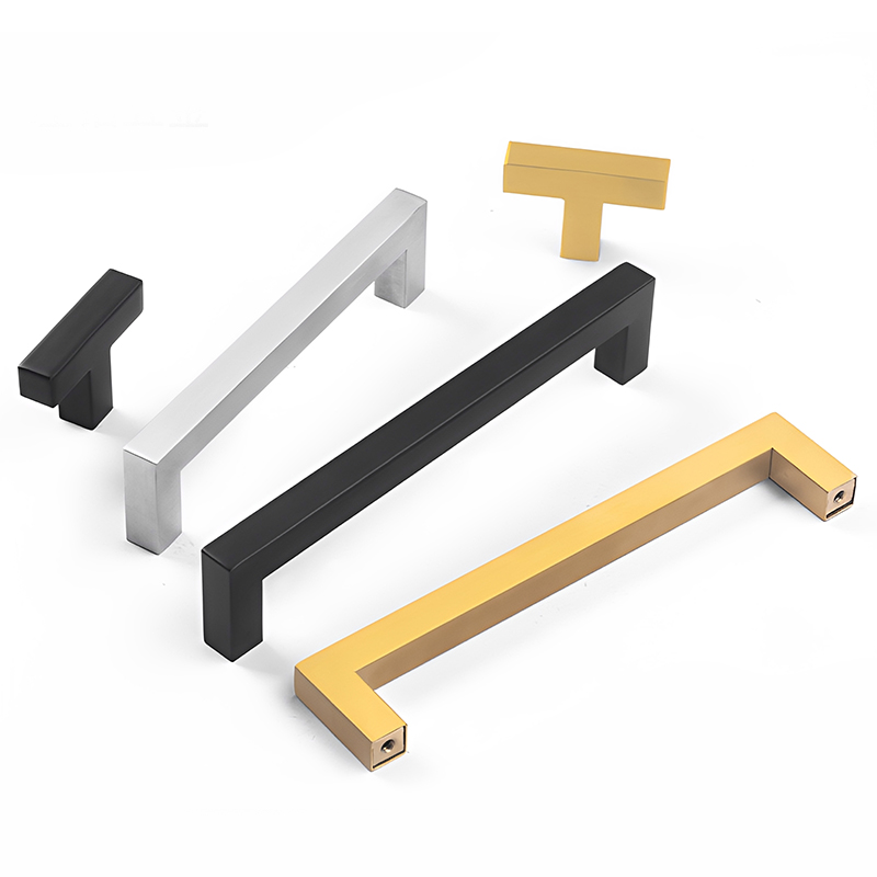 Thickened Stainless Steel Square Tube Pull Handles Light Luxury Simple Black Cabinet & Wardrobe Door Pulls