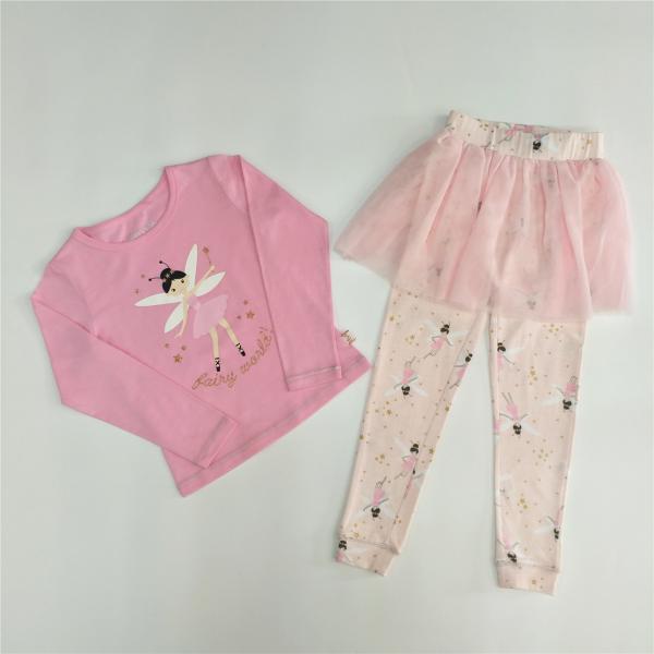 Full Print Pants Girls Princess Print Cotton Pajamas Sets for Beautiful Kids Clothing