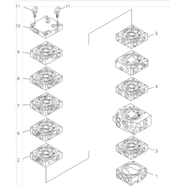 Nuevo excavador principal KOMATSU PC35MR-1 de la válvula de Kit For 723-1A-12303 7231A12303 del lacre