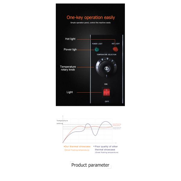 Электрический коммерческий 2-слойный дисплей горячей пищи для сохранения тепла пищи