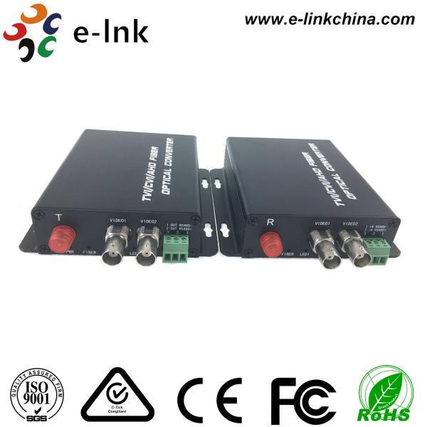 Indicadores AHD CVI TVI do diodo emissor de luz sobre vídeos do apoio 720p/50 720p/60 1080p/25 1080p/30 do conversor da fibra