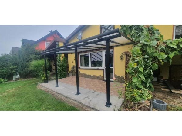 18m2 Sun Shelter Garden Wall Mounted DIY Patio Cover Aluminum Sunshade Outdoor Gazebo Patio Cover Canopy Awnings Black