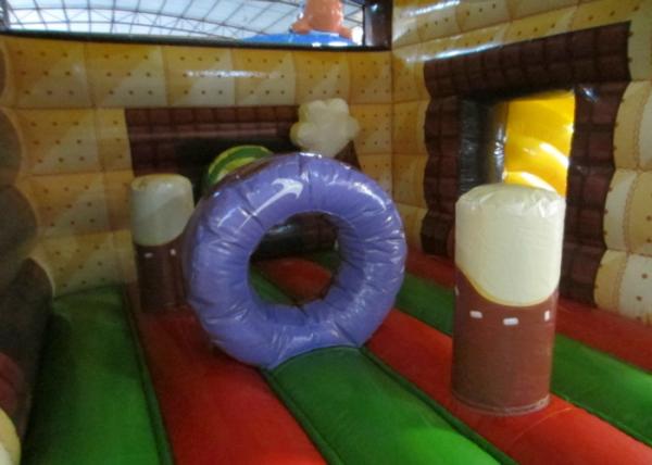 Custom Christmas Bounce House 4.8 X 5.3m , Commercial Inflatable Christmas House