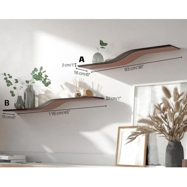 Modern Home Furniture Customized Logo Unique Handmade Wood Floating Wall Book Shelf