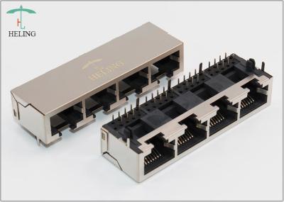 conector Ganged de Jack modular RJ45 de 1 x 4 quatro portos para o repetidor da rede