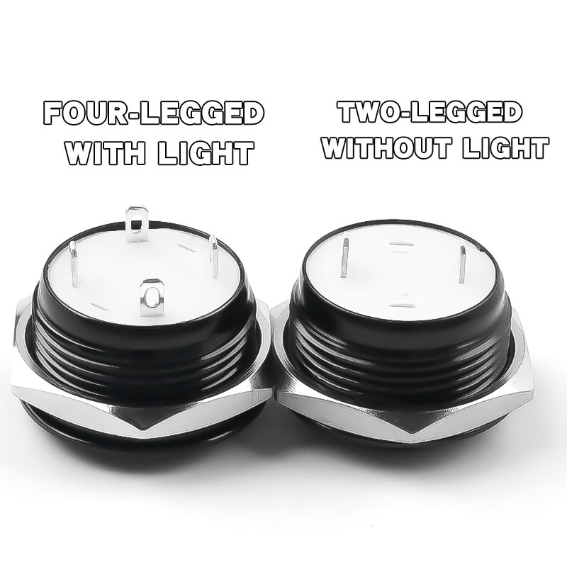 High Quality 19MM Oxidized Black  Metal Push Button Switch Self-Return 1NO with LED Momentary Reset