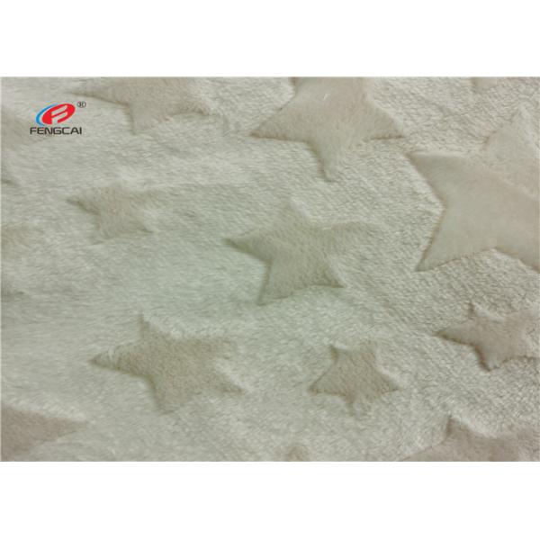 Tela cepillada 200GSM de la felpa de Minky con el modelo de estrella acentuado cinco