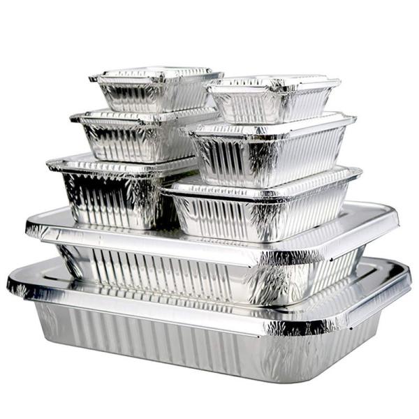 Tin Box Aluminum Foil Container Food Packaging Disposable Cooking Meal Take Away Tray With Lid