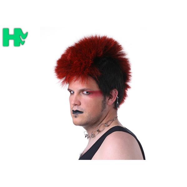 Eco - Friendly Synthetic Fiber Cosplay Short Wigs , Custom Color Sports Fan Wigs