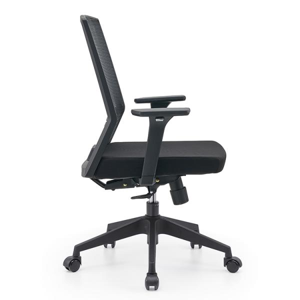 Chaise de bureau PC avec appuie-bras réversibles à dos haut maillage respirant et soutien lombaire