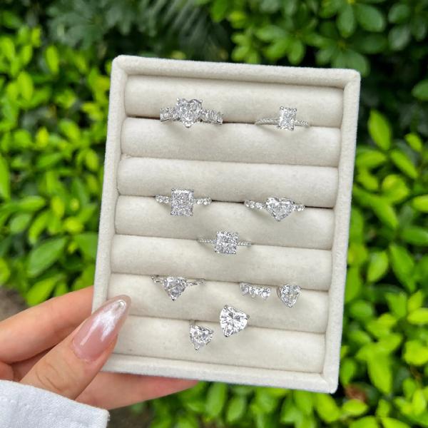 ODM Rhodium Plated 925 Sterling Silver Rings Hypoallergenic