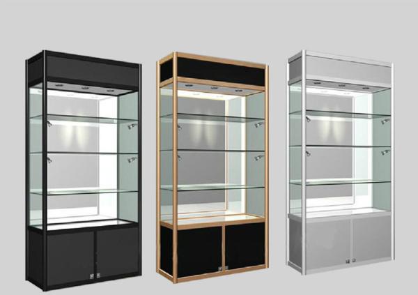 Fashion Metal Jewellery Display Cabinet , Durable MQ-030 Tall Glass Display Cabinet