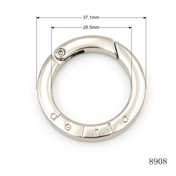 Zinc Alloy Openable Metal Ring Clip Spring Snap Gate Clasp Custom Bag O Ring Hook