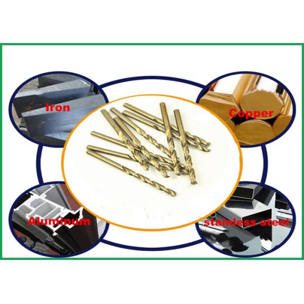 Amber Finished Cobalt Drill Bit , Parallel Shank Hss Twist Drill Bit
