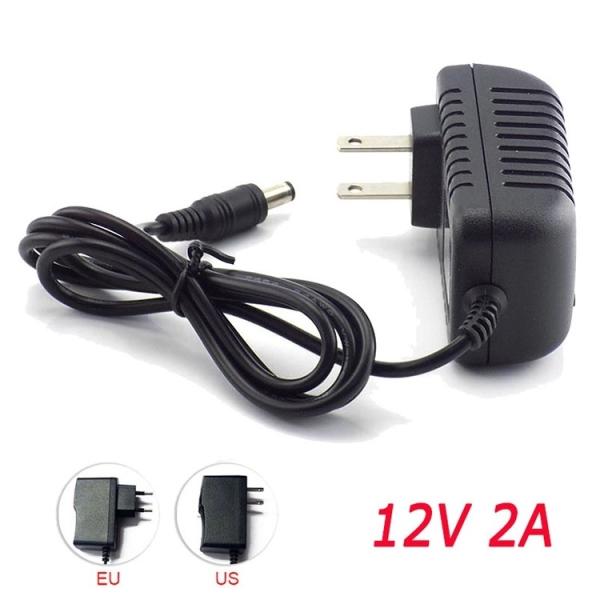 12V 2A AC DC Power Adapters Universal Power Supply 5.5x 2.1mm Wall Mounted US Plug 24w 12v 2000ma