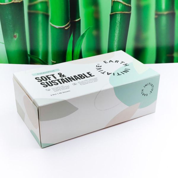 Soft and Strong Biodegradable Bamboo Fiber Facial Tissue Box Style Plain Design