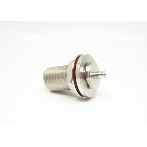 Tipo folheado a níquel conector reto coaxial da fêmea N do friso do conector do RF
