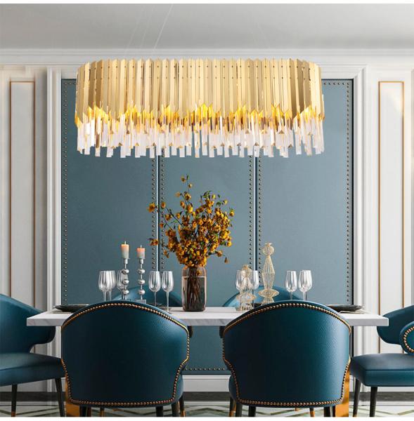 Black Modern Chandelier Lighting For Living Room Luxury Round Crystal Lamp(WH-CY-175)