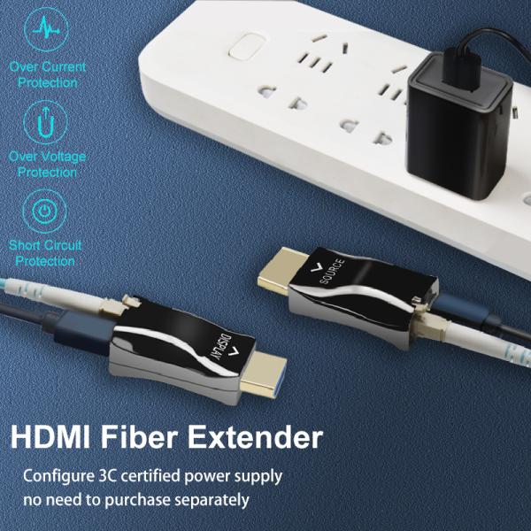 4K 60Hz HDMI 2.0 Fiber Converter OM4 Multimode Single LC 300 метров