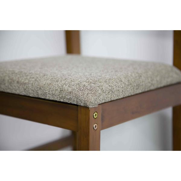 Walnut Solid Wood Dining Chair With Cushion Sloping Back