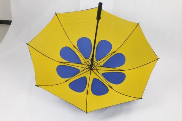 30 Inch Black&Yellow Double Canopy Golf Umbrella With Custom Logo Printing